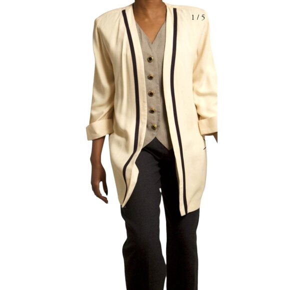 Vtg 80s Womens Size 16 Classic Preppy  Event Evening Career Blazer Vest Combo - Picture 2 of 11